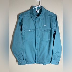 Nike SB Woven Skate Long Sleeve Button Up Shirt Sky Blue - Size Small